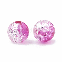 アクリルビーズ  透明なクラックルスタイル  ラウンド  スミレ  8x7mm  穴：2mm  約1840個/500g&nbsp;OACR-N002-01J