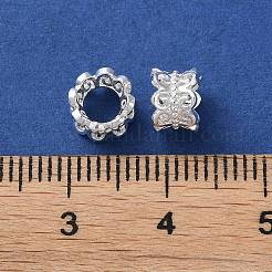 真鍮ビーズ  カドミウムフリー＆ニッケルフリー＆鉛フリー  コラム  925銀メッキ  6.5x5mm  穴：4mm&nbsp;KK-P256-07S