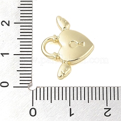 ラックメッキ合金ペンダント  ロック付きハート  ゴールドカラー  14.5x19.5x3mm  穴：4mm&nbsp;FIND-B037-12G
