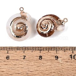 Electroplate Natural Spiral Shell Pendants&nbsp;SSHEL-Q100-34G