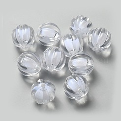 透明なアクリルビーズ  二層ビーズ  ラウンド  カボチャ  透明  22mm  穴：3mm  約100個/500g&nbsp;TACR-S089-22mm-01