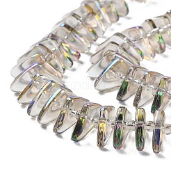 電気メッキガラスビーズセット  三角形  パープル  9x15.5~16x2.8~3mm  穴：1mm  約119~131個/連  24.21''~24.41''（61.5~62センチメートル）&nbsp;GLAA-K061-04A-HR01