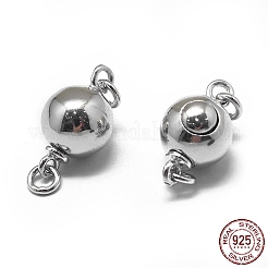 Anti-Tarnish Rhodium Plated 925 Sterling Silver Box Clasps&nbsp;STER-L057-015A