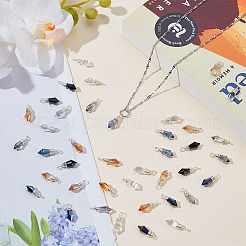 48Pcs 8 Color Glass Pendants&nbsp;PALLOY-PH01783