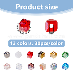 360Pcs 12 Colors Electroplate Glass Beads&nbsp;EGLA-DC0001-14B