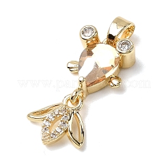 Brass Micro Pave Cubic Zirconia Pendants&nbsp;KK-K375-27G-21