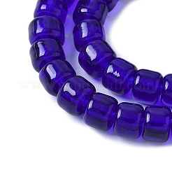 手作りランプワークビーズ連売り  ロンデル  ダークブルー  7.5x5.5mm  穴：1.5~1.8mm  約40個/連  9.35''（23.75センチメートル）&nbsp;LAMP-I030-02D