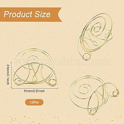 Iron Spiral Place Card Holders&nbsp;AJEW-WH0318-07G