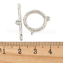 真鍮製マンテル  カドミウムフリー＆ニッケルフリー＆鉛フリー  リング  プラチナ  18x16.5x2mm  穴：1.4mm  バー：26x4x2mm  穴：1.4mm&nbsp;KK-A223-12P