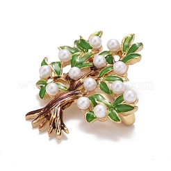 Christmas Tree Enamel Pin with Resin Pearl&nbsp;JEWB-A004-31G