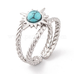 Sun 304 Stainless Steel Open Cuff Rings&nbsp;RJEW-G314-03P