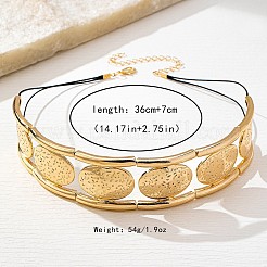 Alloy Oval Hollow Choker Necklaces for Women&nbsp;WGA6DF3-01