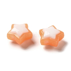 模造ゼリー透明アクリルビーズ  ツートン  スター  オレンジ  17x18x3mm  穴：3.5mm  20個/セット&nbsp;LS-SACR-R741-03D