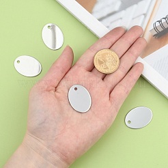 Tarnish Resistant 201 Stainless Steel Oval Stamping Blank Tag Pendants&nbsp;STAS-S031-04