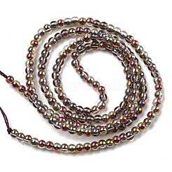電気メッキガラスビーズセット  半分メッキ  ラウンド  スレートグレイ  2.3mm  穴：0.3mm  約180~183個/連  14.09~14.33''（35.8~36.4センチメートル）&nbsp;EGLA-K014-A-HP01