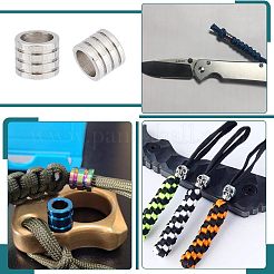 304ステンレススチールビーズ  大穴ビーズ  溝付き  コラム  ミックスカラー  9x6mm  穴：6mm  3色  6個/カラー  18個/箱&nbsp;STAS-UN0006-98