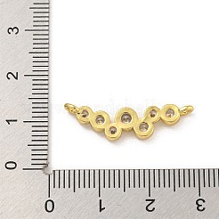 Rack Plating Brass Pave Cubic Zirconia Flat Round Connector Charms&nbsp;KK-G513-10G