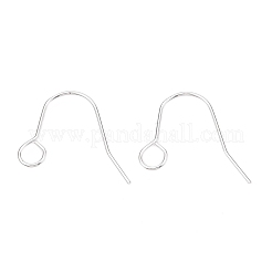 304ステンレススチールピアスフック  水平ループ付きイヤーワイヤー  銀  20ゲージ  22x29x1mm  穴：5mm  ピン：0.8mm。&nbsp;STAS-B047-31S