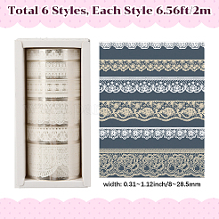 1Bag Lace Patterns PET Floral Decorative Tape Set&nbsp;AJEW-SP0002-74E