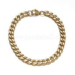 304 Stainless Steel Cuban Link Chain Necklaces and Bracelets Jewelry Sets&nbsp;SJEW-O065-B-04G