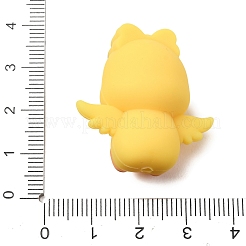 動物シリコンビーズ  焦点ビーズ  きいろ  ちょう結びのアヒル  32x29.5x17mm  穴：2mm&nbsp;SL-CBAAC97-02E