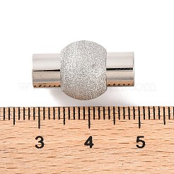 304 Stainless Steel Textured Magnetic Clasps with Glue-in Ends&nbsp;STAS-G008-1