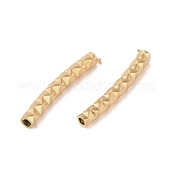 304ステンレスチューブビーズ  ダイヤモンドカット  カーブチューブ  ゴールドカラー  15x2mm  穴：1mm&nbsp;STAS-B047-29A-G