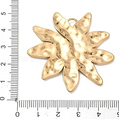 304ステンレスペンダント  槌目模様の花のチャーム  18KGP本金メッキ  47x44x2mm  穴：3.5mm&nbsp;SA-CBAA758-03G-A