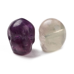 天然の蛍石ビーズ  ハロウィンの頭蓋骨  11~11.5x8.5~9x11~11.5mm  穴：0.9~1mm&nbsp;G-C038-01N