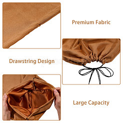 3Pcs 3 Styles Faux Suede Fabric Packing Drawstring Bags&nbsp;ABAG-CO0001-02