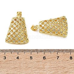 Brass Micro Pave Clear Cubic Zirconia Pendants&nbsp;KK-D221-19G-01