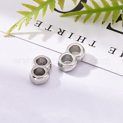 変色しない304ステンレススチールマルチ連リンク  レザーコードブレスレット作り用  ステンレス鋼色  4x12x7mm  穴：4mm&nbsp;STAS-I020-12