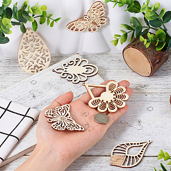 DIY Filigree Wood Dangle Earring Making Kit&nbsp;DIY-TA0009-69