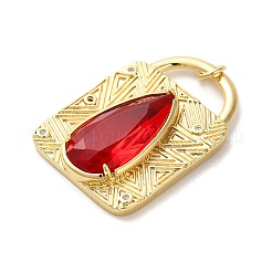 ロックラックメッキ真鍮ペンダント  ガラスと  長持ちメッキ  鉛フリー＆カドミウムフリー  ミックスカラー  31.5x22.5x5.5mm  穴：3mm&nbsp;KK-U022-09