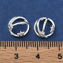 真鍮製のビーズフレーム  長持ちメッキ  ラックめっき  スター  銀  10.5x5mm  穴：1mm&nbsp;KK-G557-19S
