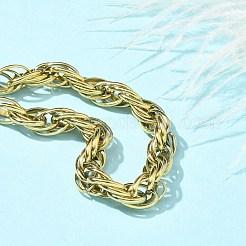 304 Stainless Steel Rope Chain Bracelets&nbsp;BJEW-C084-02G
