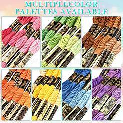 6束 6色 ポリエステル刺繍糸  クロスステッチの糸  ミックスカラー  1mm  約8.75ヤード（8m）/バンドル  1bundle / color&nbsp;OCOR-YW0001-24E