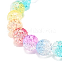 女性のためのレインボーアクリルラウンドビーズストレッチブレスレット  カラフル  ビーズ：10mm  内径：2-1/4インチ（5.8cm）&nbsp;BJEW-JB07555