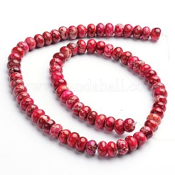 Dyed Natural Imperial Jasper Rondelle Beads Strands&nbsp;G-M275-01-6mm