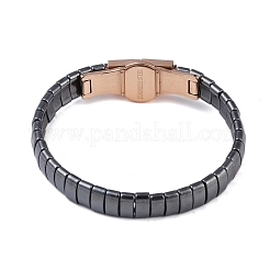 Ion Plating(IP) Synthetic Non-Magnetic Hematite Beaded Bracelets for Men&nbsp;BJEW-E102-01RG