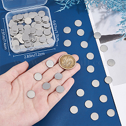 304ステンレス鋼のブランク金属板  フラットラウンド  ステンレス鋼色  12x1mm  50個/セット  2セット&nbsp;STAS-BBC0005-98A