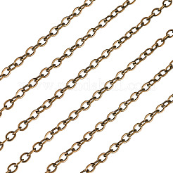 Brass Coated Iron Flat Cable Chains&nbsp;CH-TAC0007-02AB