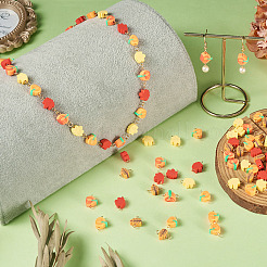 100Pcs Autumn Theme Handmade Polymer Clay Connector Charms&nbsp;PALLOY-TAC0251