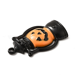 合金エナメルチャーム  ハロウィンのカボチャのハロウィンのカボチャのちょうちん  電気泳動黒  30x16.5x4mm  穴：1.5mm&nbsp;ENAM-P244-04EB