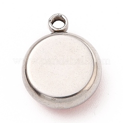 304ステンレススチールチャーム  アクリルラインストーン付き  誕生石チャーム  多面カット  フラットラウンド  ステンレス鋼色  lt.emerald  12x10x4.4mm  穴：1.3mm&nbsp;STAS-I165-04A-P-02