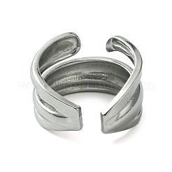 Non-Tarnish 304 Stainless Steel Open Cuff Ring&nbsp;RJEW-L110-010P