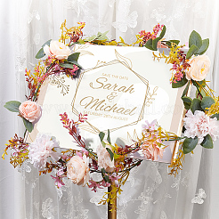 シルク布人工バラ蔓  プラスチック製のパーツと  結婚式の装飾のため  カラフル  1760~1800mm&nbsp;AJEW-WH0348-64A