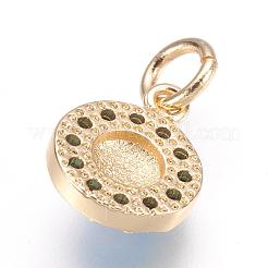Brass Micro Pave Cubic Zirconia Charms&nbsp;ZIRC-E124-63G