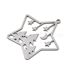 クリスマス 201 ステンレス ペンダント  クリスマスツリーと星  34x33x1mm  穴：1.8mm&nbsp;STAS-C156-01T-P