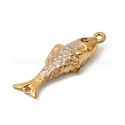 304 Stainless Steel Enamel Fish Connector Charms&nbsp;STAS-B128-54G-03